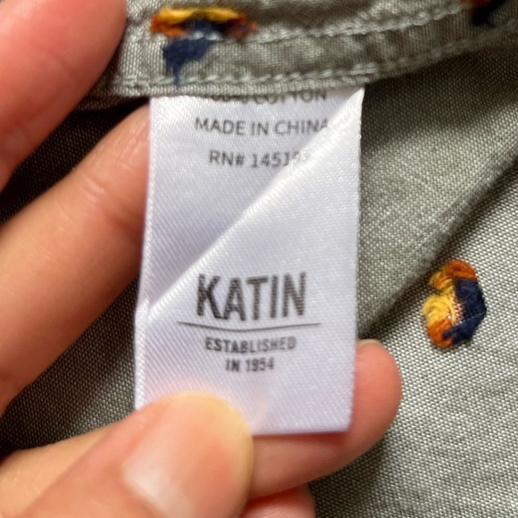 Katin Men’s Sage Short Sleeve Button-Up Shirt M Micro Print Casual Surf Style - Picture 7 of 9